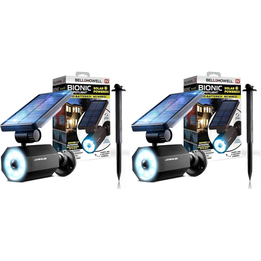 image:imageBellHowell Bionic Spotlight Motion Solar Spot Lights Outdoor Waterproof Landscape Light Outdoor Solar Yard Lighting Weather Resistant Super Bright LED Lights for Garden Lawn As Seen On TV2 Pack