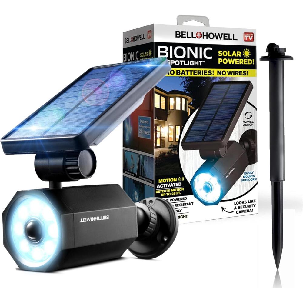 image:imageBellHowell Bionic Spotlight Motion Solar Spot Lights Outdoor Waterproof Landscape Light Outdoor Solar Yard Lighting Weather Resistant Super Bright LED Lights for Garden Lawn As Seen On TV1 Pack
