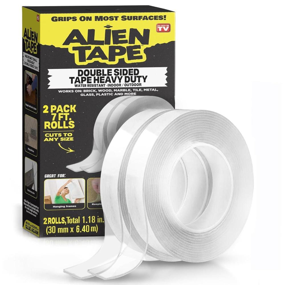image:imageHeavy Duty Double Sided Tape Nano Tape Feet Clear Adhesive Tape for Poster Photo Wall Decor As Seen on TV 1 Roll  10 Feet14 Feet