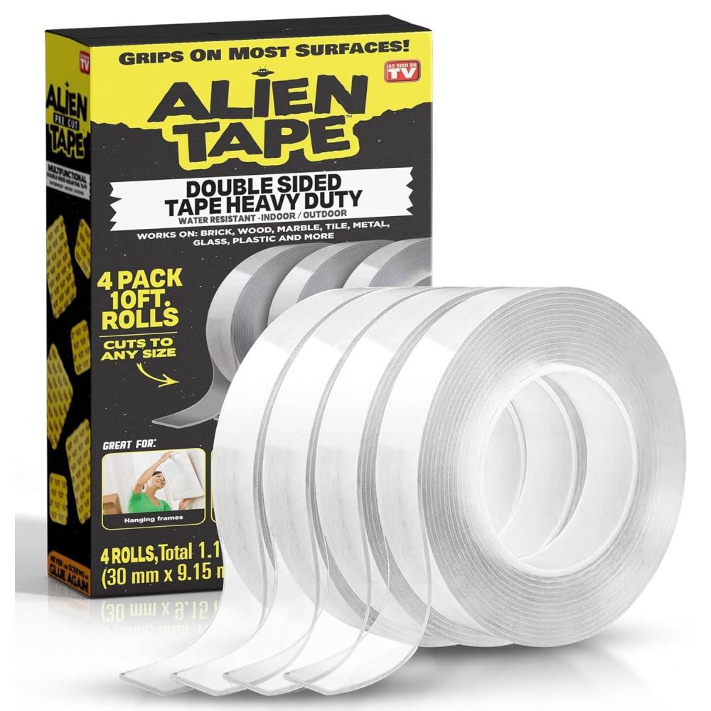 image:imageHeavy Duty Double Sided Tape Nano Tape Feet Clear Adhesive Tape for Poster Photo Wall Decor As Seen on TV 1 Roll  10 Feet40 Feet