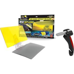 Bell + Howell TACVISOR + Car Cane Auto Handle, Anti-Glare and Polarized HD Sun Guard Anti-UV Windshield Includes All-in-One Portable Vehicle Support Grab Bar for Safe Driving As Seen On TV