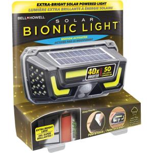 Bell Howell Solar Bionic Wall Light Solar Lights Outdoor with Motion Sensor (White Light 6500K)(WHITE LIGHT 6500K)