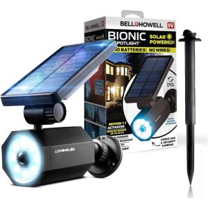 Bell+Howell Bionic Spotlight Motion Solar Spot Lights Outdoor Waterproof, Landscape Light, Outdoor Solar Yard Lighting Weather Resistant, Super Bright LED Lights, for Garden, Lawn As Seen On TV(1 Pack)