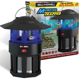 Bell+Howell Monster Trapper 1923 Vacuum-Based Trap for Bugs and Insects, No Zapping Noise, Whisper-Quiet, 100% Chemical-Free, Pest Killer As Seen On TV, 8.5″ x 7.5″
