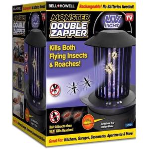Double Zapper 18W by Bell+Howell Plug-in Electric Bug Killer, Zaps Flies, Mosquitoes, Ants/Bait and Heat Kills Cockroaches As Seen On TV 8.5”