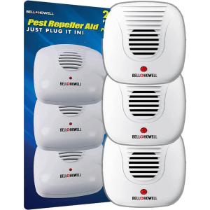 Bell and Howell Ultrasonic Pest Repellers with Extra Outlet – 3 Pack